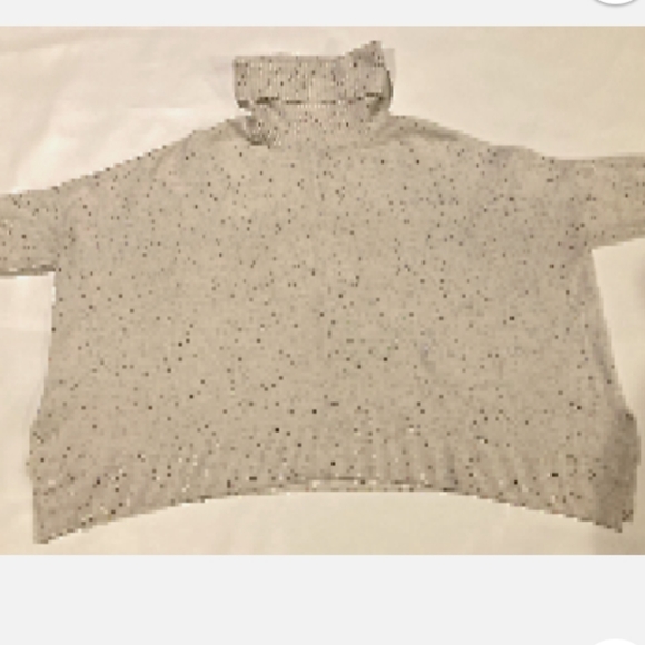 LOFT Womenw Size Small(larger fit) Mock Cowl Neck Poncho Sweater Speckle Flecked - Picture 3 of 4